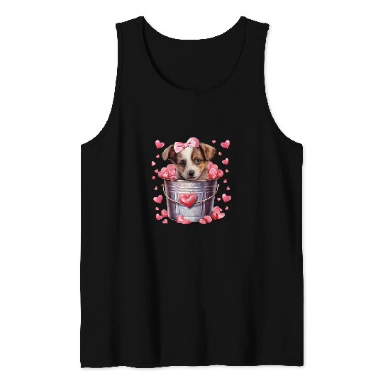 Australian Shepherd Valentines Puppy Love Hearts For Dog Mom Tank Tops