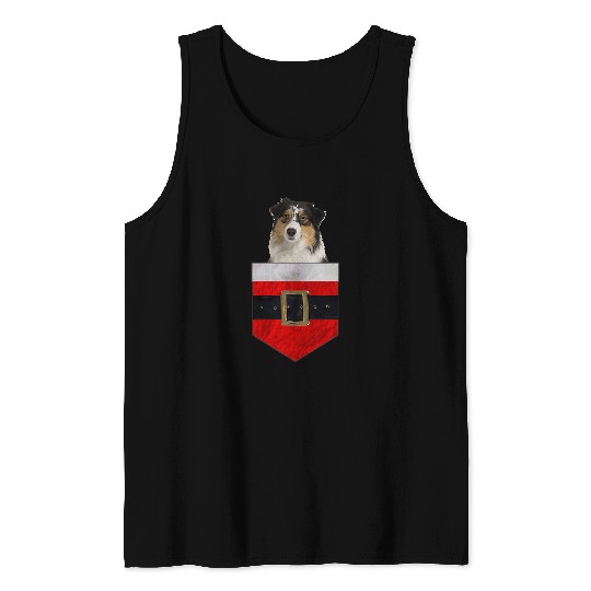 Dog in your Pocket Santa Australian Shepherd Tank Tops