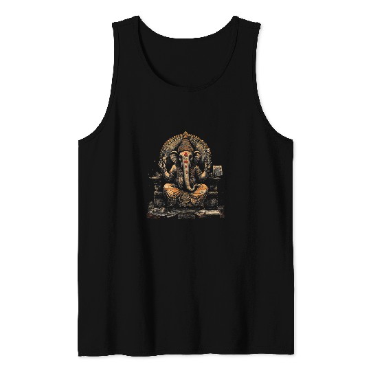 Hindu God Cool vintages Yoga Hindu Elephant God Graphic 3 Tank Tops
