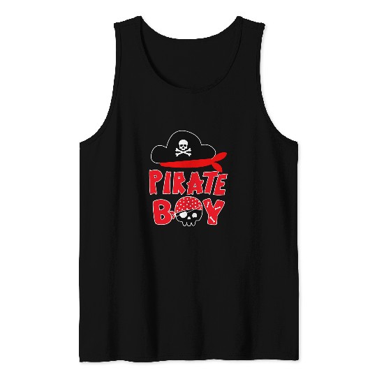 Funny Pirate Boy Crossbones Jolly Roger for Boys Costume Tank Tops