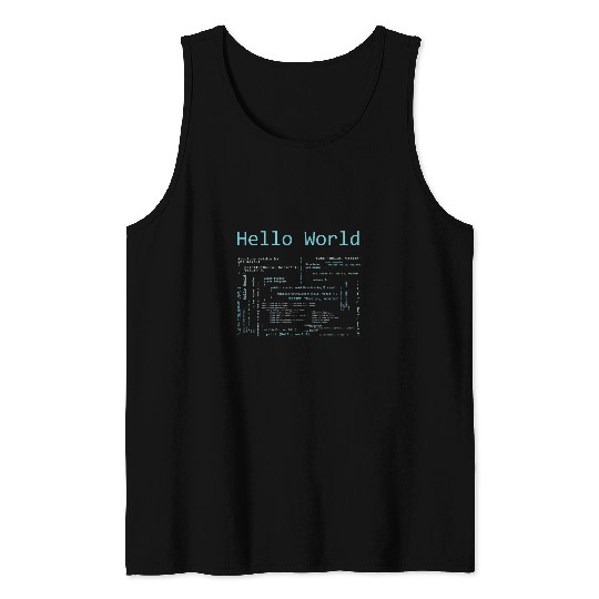 Hello World Computer Programming Languages Computer Science Tank Tops