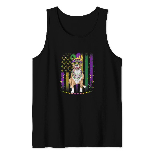 Bully Mardi Gras Dog carnivals Pitbull Dog Jester Pet Puppy Lover Pitbull Dog Tank Tops