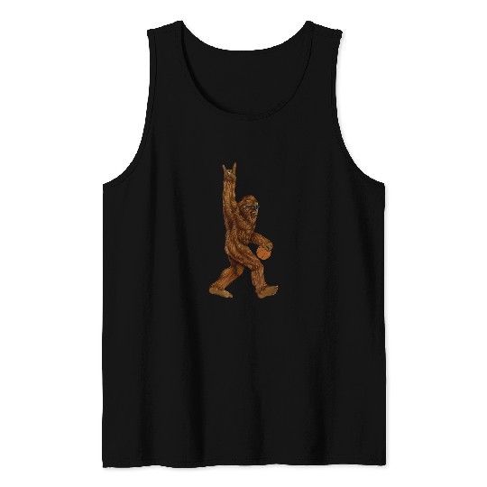 Sport Basketball bigfoots Sasquatch Basketball Player Mom Dad Tank Tops