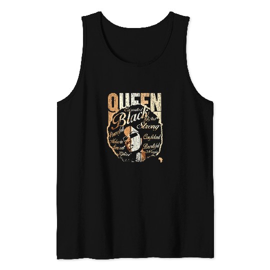 Black Historys for Women Educated Strong Black Queen Tank Tops