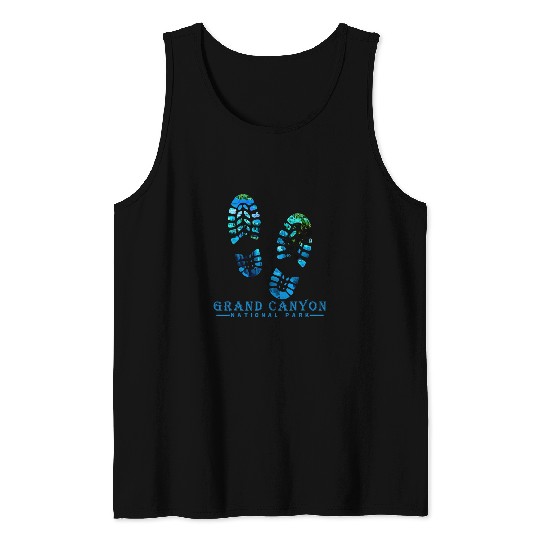 Hiking Hiker Grand Canyon National Park Hiking Boot Print Souvenir Hike Tank Tops