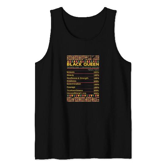 Black Queen Ingredient Table Juneteenth Proud Black Girl Tank Tops