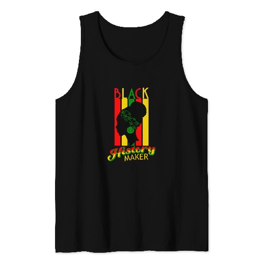 Black History Maker African American Afro Female Empowerment Tank Tops