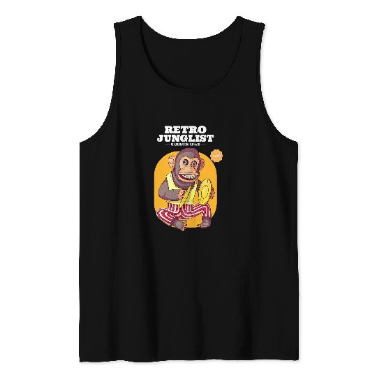 Funny Drummer Junglist Retro EDM Drum And Bass 174 BPM DnB Music Liquid Tank Tops