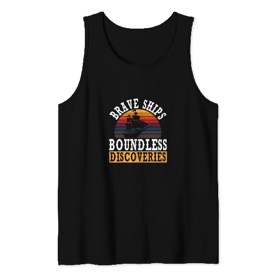 Brave Ships Boundless Discoveries Indigenous Columbus Day Tank Tops