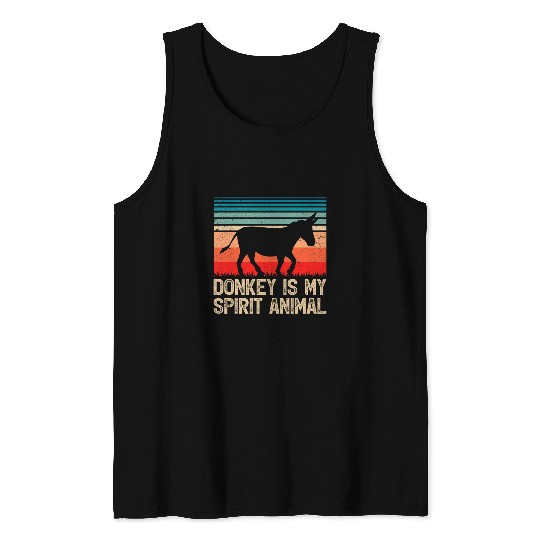 Funny vintages Donkey Is My Spirit Animal Donkey Farmer Tank Tops