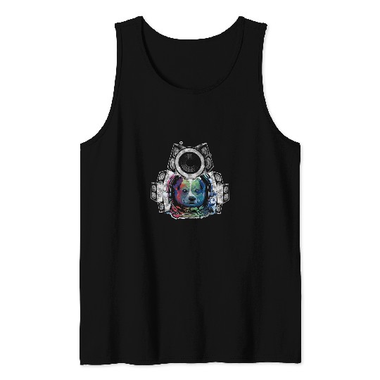 Funny Drummer Astronauthelmet Spaceshuttle Drum n Bass Gabber Frenchcore Tank Tops