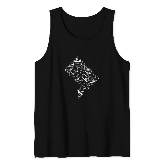 District of Columbia State Map Aviation Pilot Airplane Tank Tops