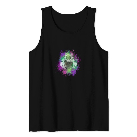 Funny Drummer Astronauthelmet Spaceshuttle Drum n Bass Gabber Frenchcore 2 Tank Tops