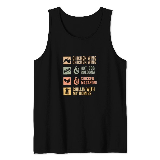 Chicken Lover Wing Chicken Wing Hot Dog Bologna Macaroni 6 Tank Tops