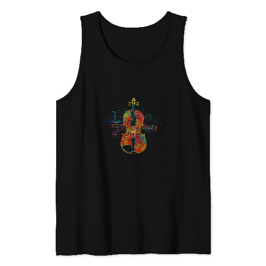 Funny Violin Pop Art Violin Tank Tops