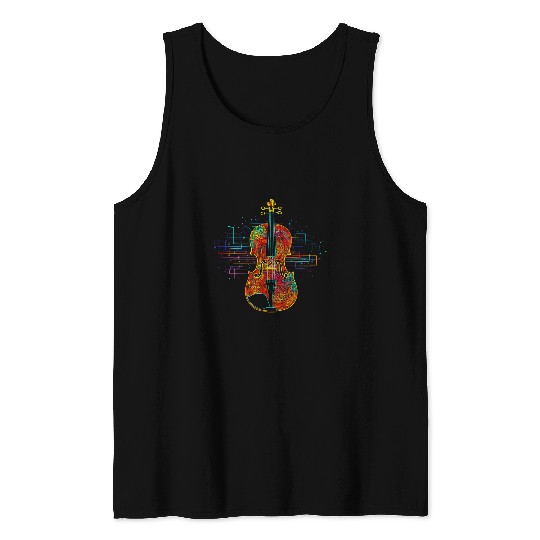 Funny Violin Pop Art Violin Tank Tops