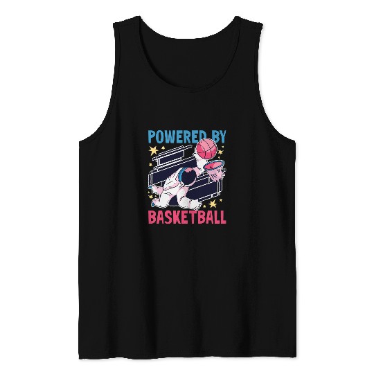 Funny Basketball Astronauts Powered by Basketball with a Astronaut Tank Tops