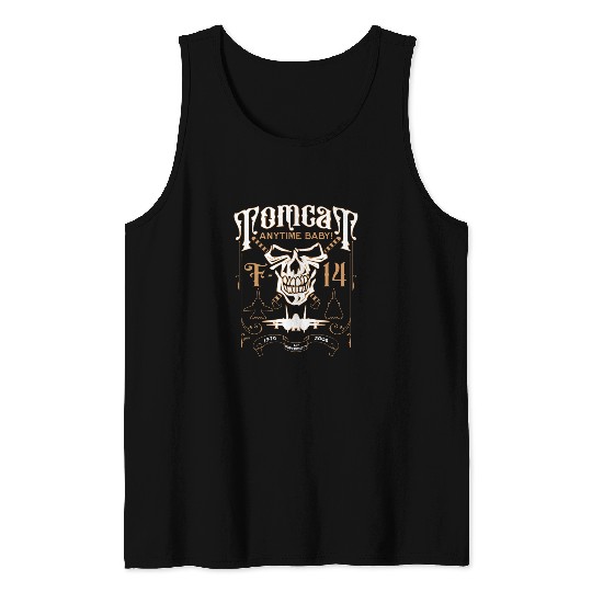 Classic F14 Tomcat Military Fighter Jet Skull Tank Tops