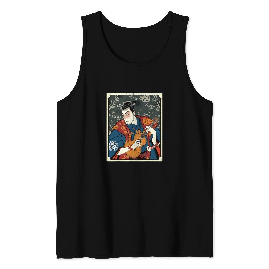 Funny Guitar 6 String Ukulele Acoustic Guitar Player Japanese Concert Guitarist Tank Tops