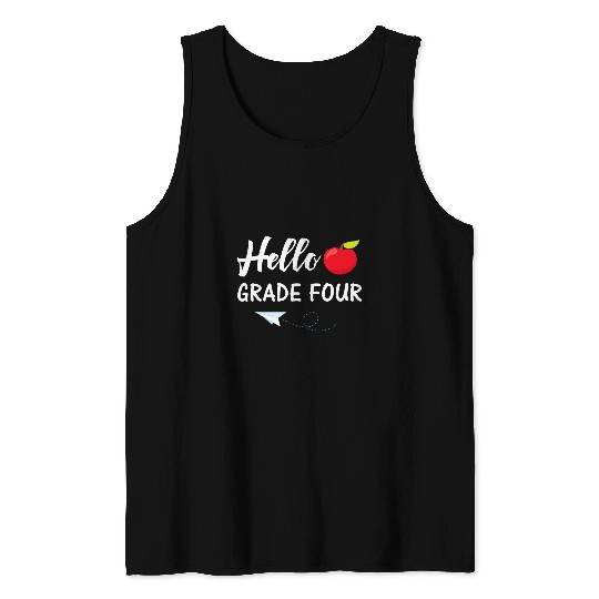 Hello Grade Four Back To School Teacher Student Tank Tops
