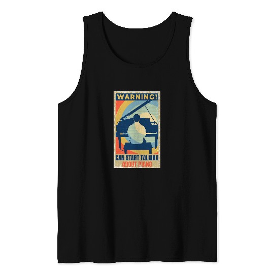 Funny Piano Music Funny Piano Player Pianist Musician Tank Tops