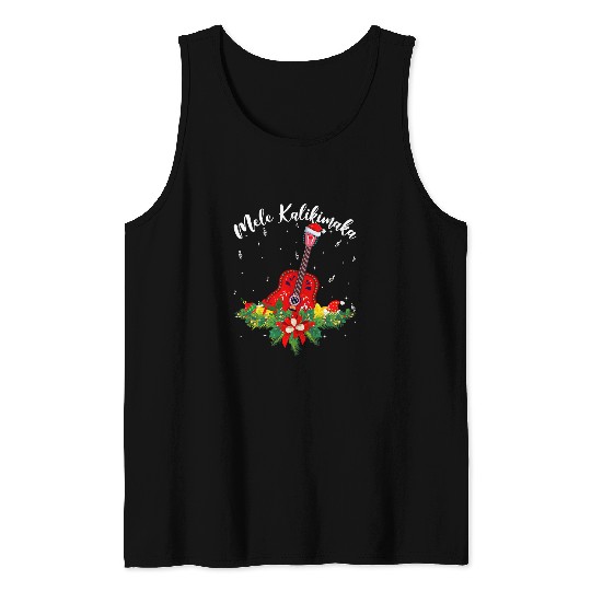 Funny Guitar Lover Ukulele Hawaiian Mele Kalikimaka Ukulele Guitar Christmas 2 Tank Tops