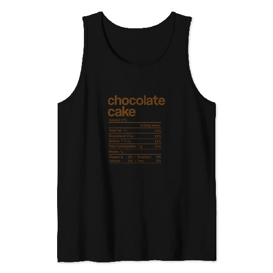 Chocolate Cake Nutrition Facts Funny Thanksgiving Christmas Tank Tops