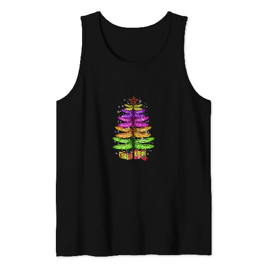 Christmas insect Lover xmass Dragonfly Christmas In July Tree Tank Tops