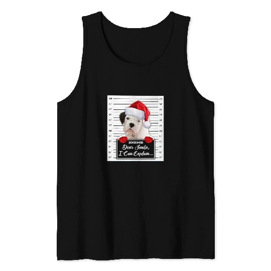 Boxer Pet Dear Santa I Can Explain Funny Christmas White Boxer Xmas Tank Tops