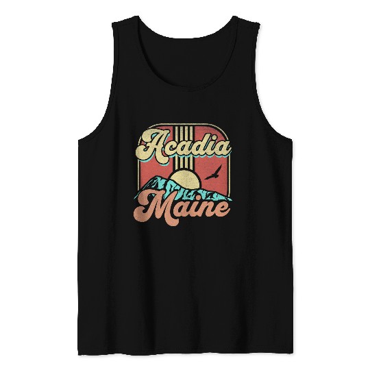 Hiking Hiker Acadia Maine Nature Hiking Outdoors Hike Tank Tops