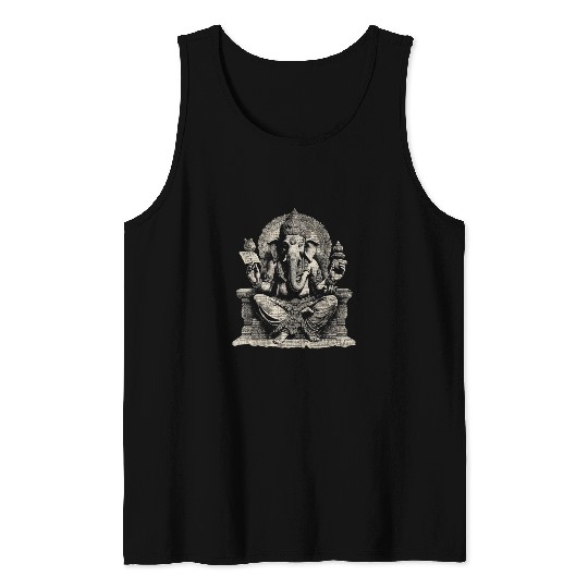 Hindu God Cool vintages Yoga Hindu Elephant God Graphic 2 Tank Tops