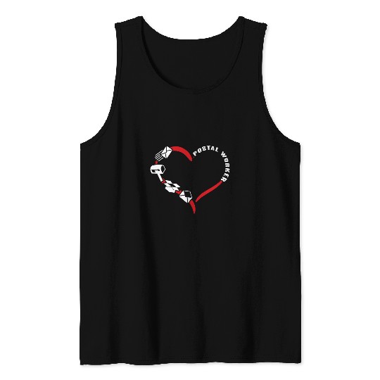 Postal Worker Mailman Letter Mail Carrier Valentines Day Tank Tops