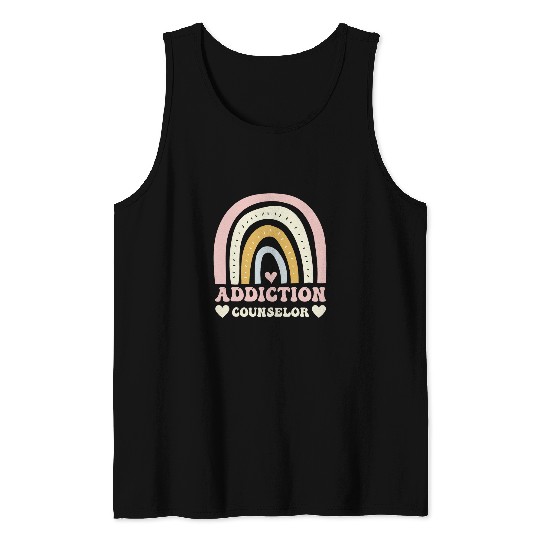 Funny Licensed addiction counselor women graduation Rainbow Tank Tops