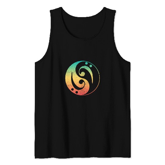 Funny Guitar Lover Ying Yang Bass Guitar Player Musical Instrument Bass Tank Tops