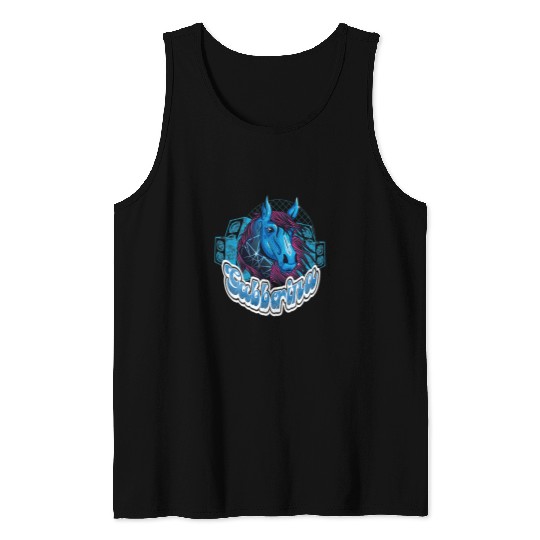 Funny Drummer N Bass Hardstyle Frenchcore Gabber Horse Goa Gabberina Tank Tops