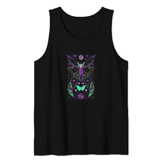 Celestial Magic Astrology Art luna Moth Tank Tops
