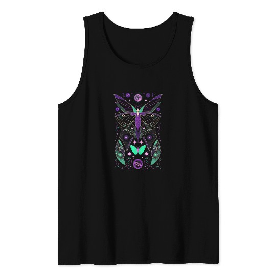 Celestial Magic Astrology Art luna Moth Tank Tops