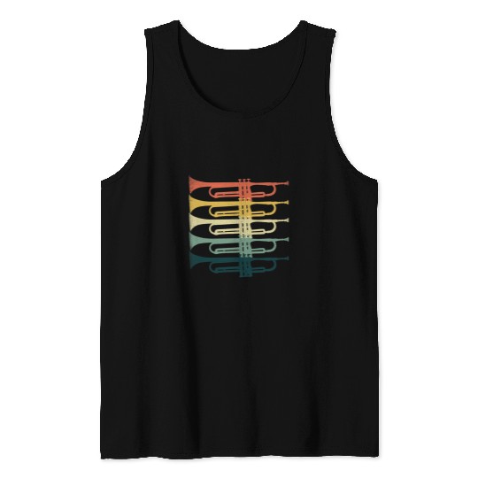 Funny Trumpet vintages Marching Band Trumpet Player Retro Design Trumpeter 4 Tank Tops