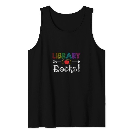 Library Rocks Teacher Student Funny Back To School Tank Tops