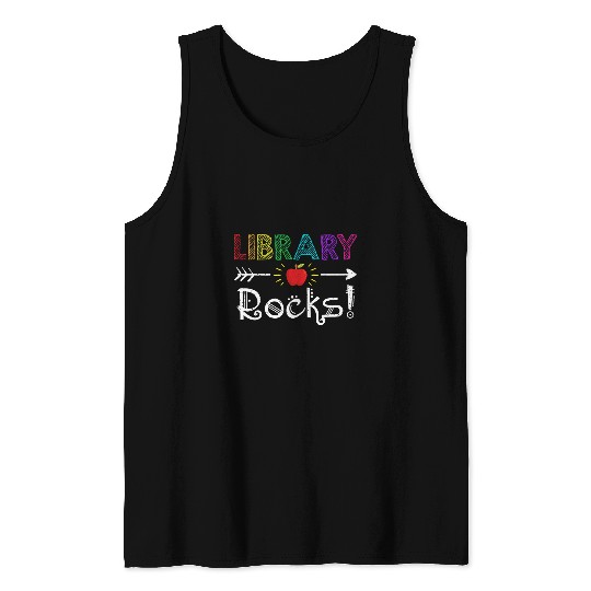 Library Rocks Teacher Student Funny Back To School Tank Tops