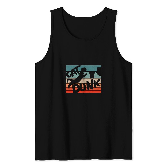 Sport Basketball Cat Dunk Sporty Cute Cat Athletic Sports Tank Tops
