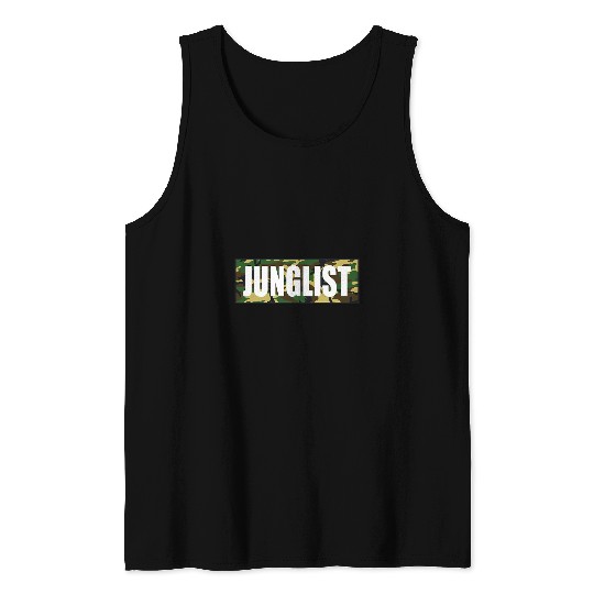Funny Drummer Junglist Camo Drum Bass Tank Tops