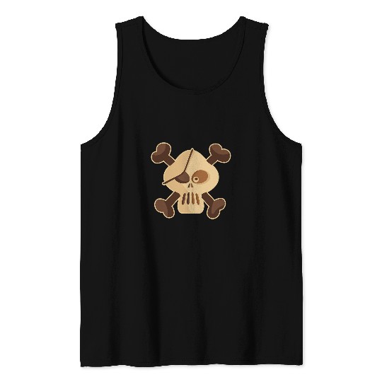 Funny Skull and Crossbones Pirate Graphic Tank Tops