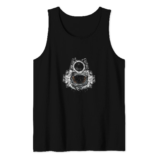 Funny Drummer Astronauthelmet Spaceshuttle Drum n Bass Gabber Frenchcore 11 Tank Tops