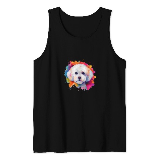 Cute Bichon Frise Dog For Dog Lovers and Fur Parents Tank Tops