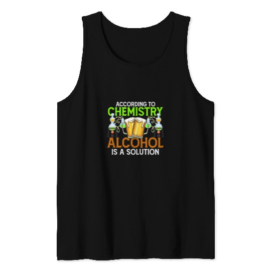 Funny Accordion According To Chemistry Alcohol Is A Solution Funny Chemistry Tank Tops