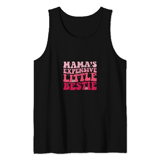 Funny Mother Daughter Groovy Mamas Expensive Little Bestie Tank Tops