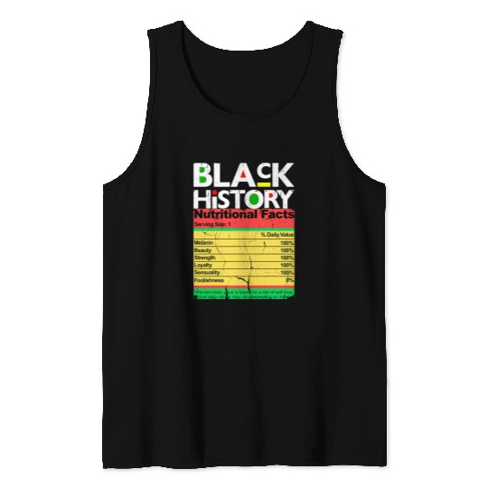 Black History Nutritional Facts Melanin Men Women Boys Girls 1 Tank Tops