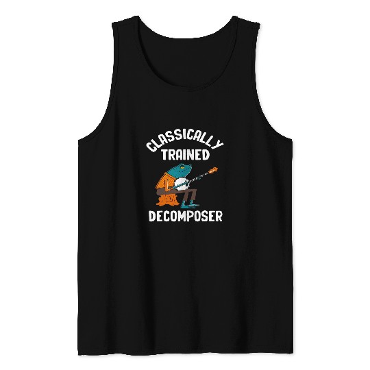 Funny Banjo Frog Classically Trained Decomposer Funny Frog Playing Tank Tops
