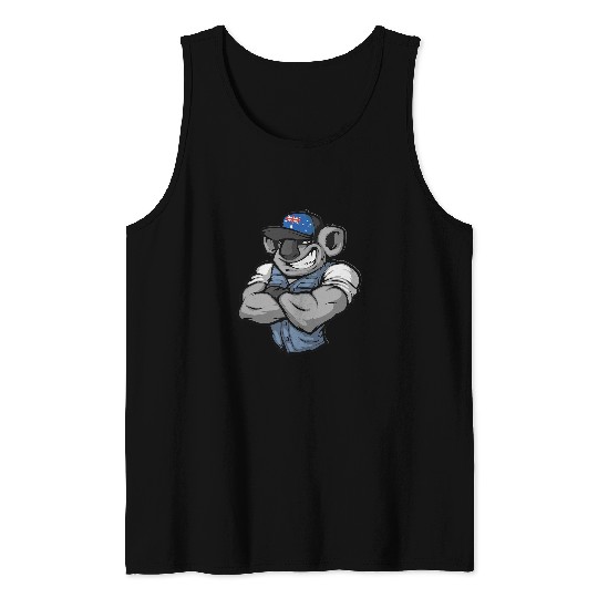Funny Bear Australian Funny Cute Koala Bear Happy Australia Day Cute Bears Tank Tops